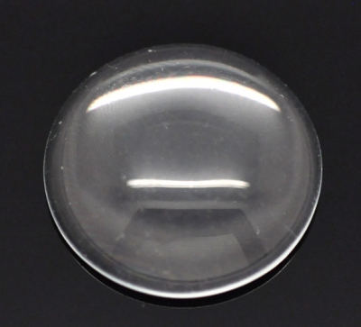 10 runde Glascabochons, klar, 16 mm