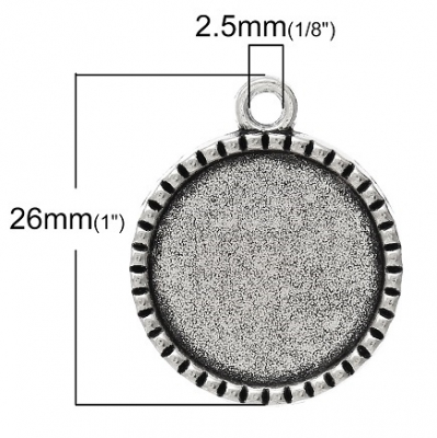 5 Fassungen für 18 mm Cabochons, antik-silberfarben