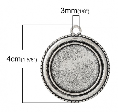 Preview: 3 Fassungen für 25 mm Cabochons, antik-silberfarben