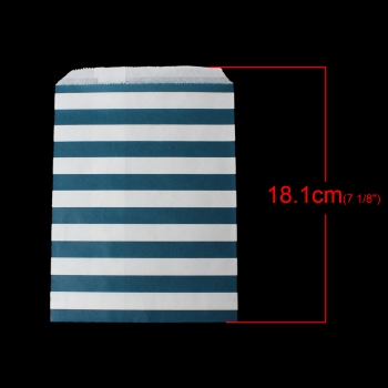 Preview: 20 Papiertüten, blau-weiss, 18 x 13 cm