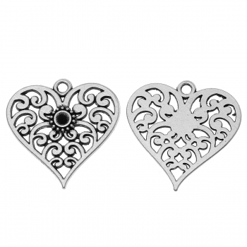 5 Herz-Anhänger, ca. 2,5 cm