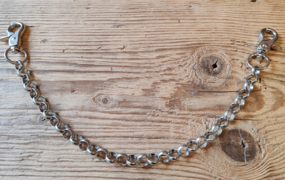 1 zweireihige Charivarikette, Rohling, silberfarben, ca. 34 cm