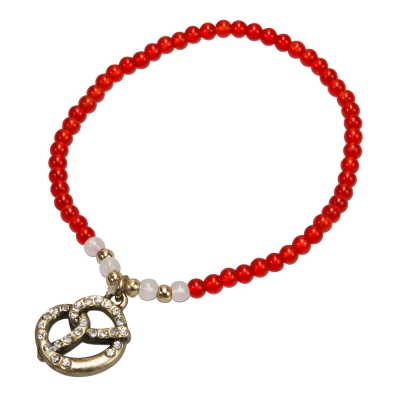 1 Perlen - Armband mit Brezenanhänger von Alpenflüstern, 6 Farben zur Wahl