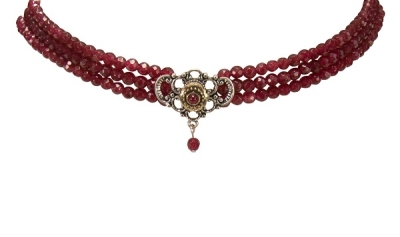 1 Perlen-Kropfkette "Hedwig" von Alpenflüstern, rot