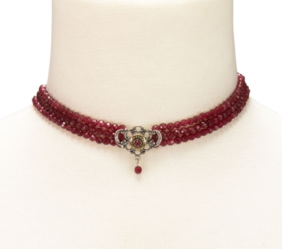 1 Perlen-Kropfkette "Hedwig" von Alpenflüstern, rot