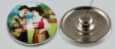 10 Druckknöpfe, Trachtenmotive, 18 mm