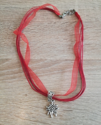1 Trachtenkette Edelweiß, Organzahalsband, viele Farben zur Wahl