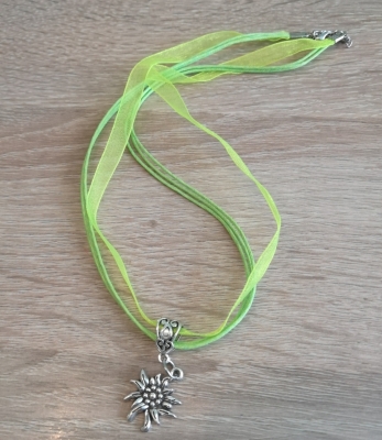 1 Trachtenkette Edelweiß, Organzahalsband, viele Farben zur Wahl