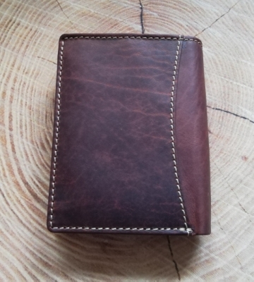 1 Geldbörse "Hirsch", braun, Wasserbüffelleder