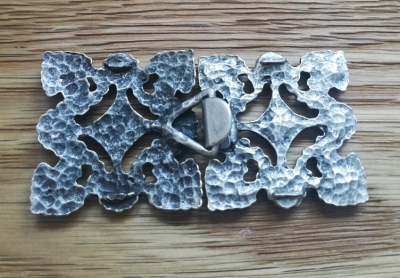 1 Schließe, Trachtenschließe, antik-silberfarben