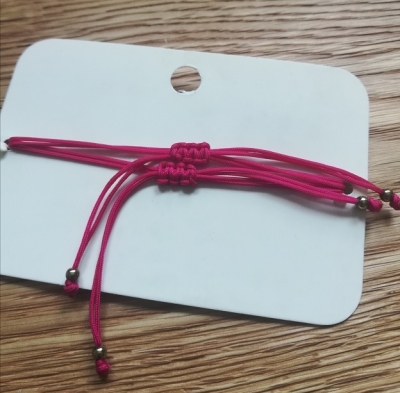 Armband-Set, pinkes Stoffband mit Edelweiß und Breze in bronzefarben