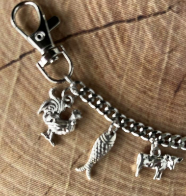 Preview: 1 Kinder - Charivari, antik-silberfarben, ca. 21 cm