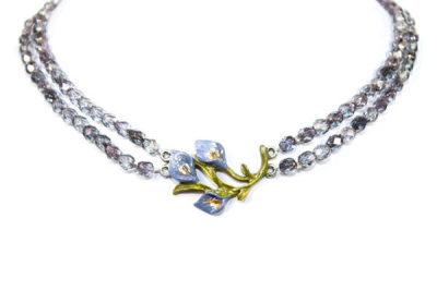 Preview: 1 hübsches Collier von Alpenwahn, graublau