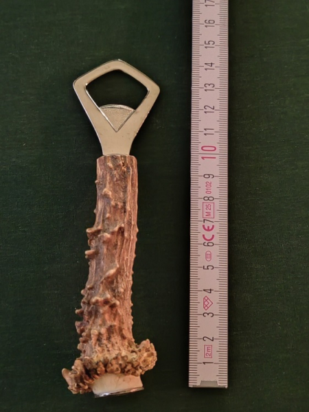 1 Flaschenöffner / Kapselheber mit Rehhorngriff