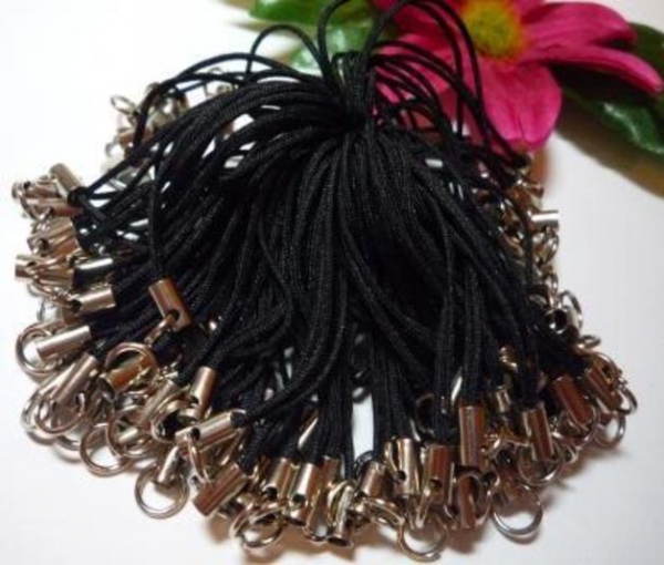 ca. 100 schwarze Handybänder mit Biegering