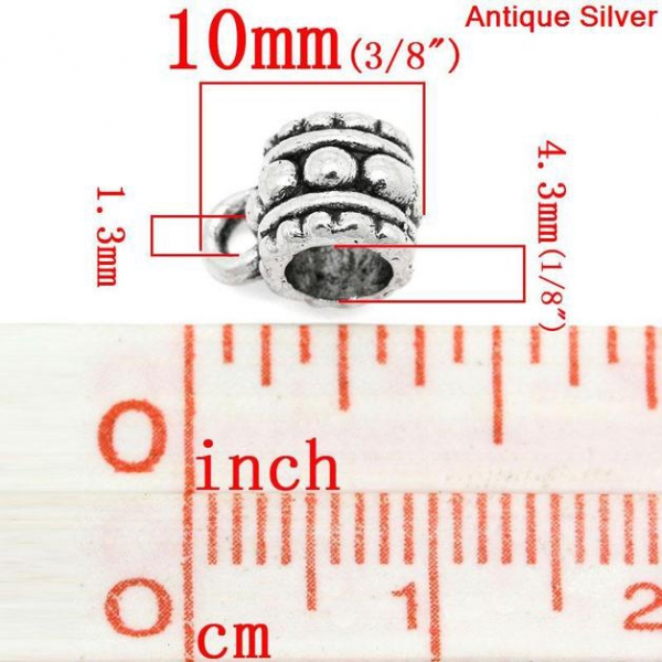 Collierschlaufen, antik-silberfarben, 10 x 6 mm