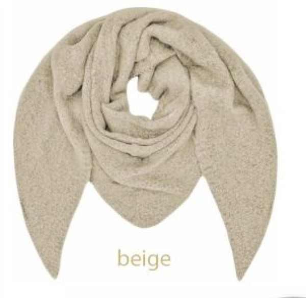1 großer flauschiger Dreieckschal, beige