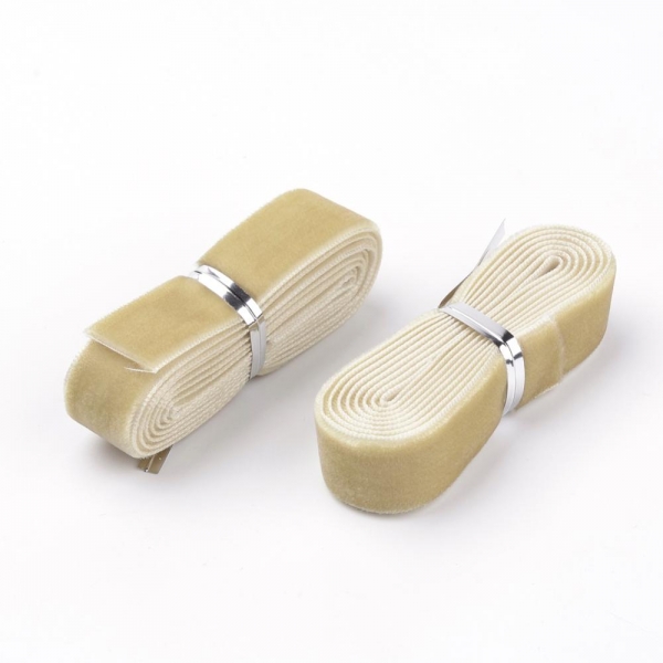 ca. 1  m Samtband in beige, 16 mm breit