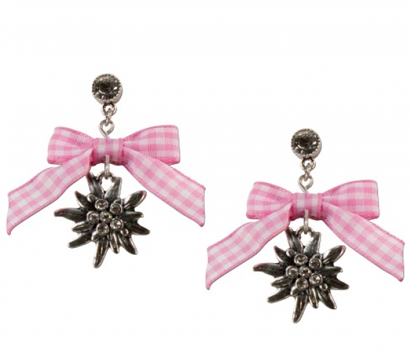 Ohrhänger Edelweiß-Schleiferl von Alpenflüstern, 4 Farben zur Wahl