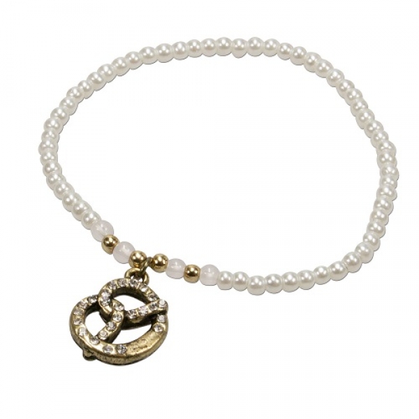 1 Perlen - Armband mit Brezenanhänger von Alpenflüstern, 6 Farben zur Wahl