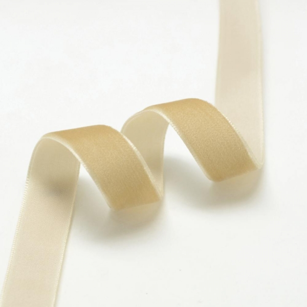 ca. 1  m Samtband in beige, 16 mm breit