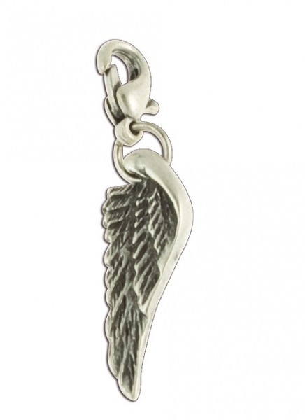 1 Anhänger Engelsflügel klein, Alpenflüstern, antik-silberfarben