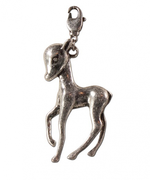 1 Anhänger Rehkitz, groß, antik-silberfarben, v. Alpenflüstern