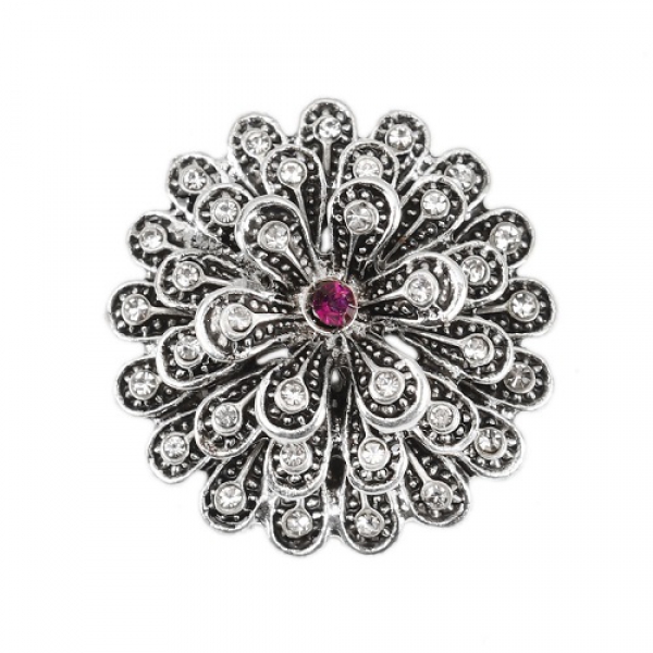1 Verbinder  Blume, 25 mm, antik-silberfarben