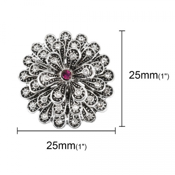 1 Verbinder  Blume, 25 mm, antik-silberfarben