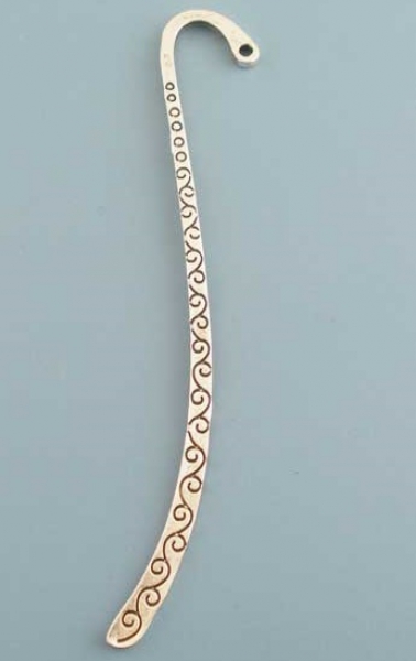 1 Lesezeichen mit Rankenmuster, antik-silberfarben
