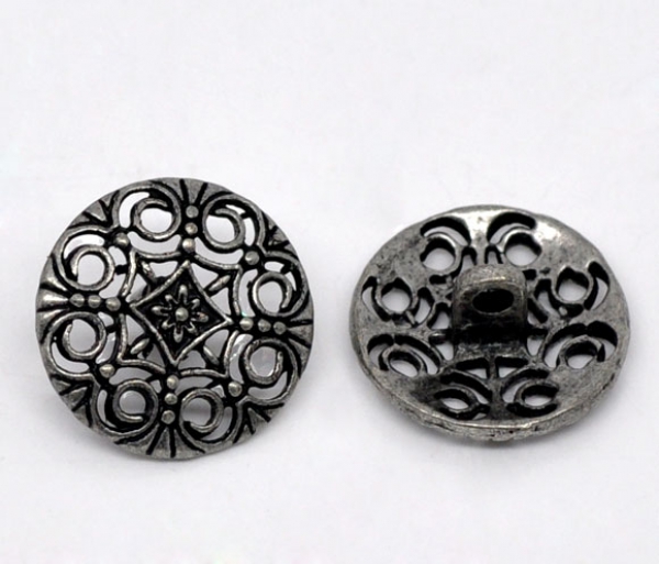 6 Trachtenknöpfe , 18 mm, dunkelgrau
