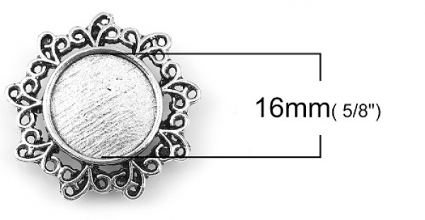 5 Fassungen für Schiebeperlen, für 16 mm Cabos