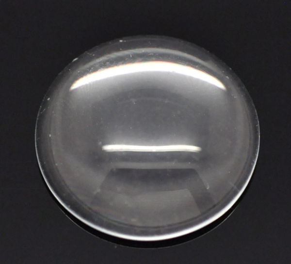 10 runde Glascabochons, klar, 16 mm