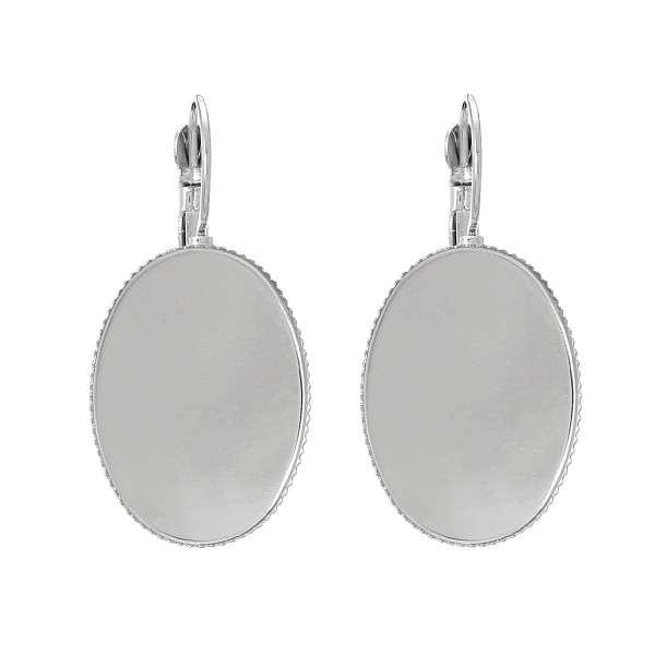 3 Paar Ohrringfassungen für 18 x 25 mm Cabochons, antik-silberfarben