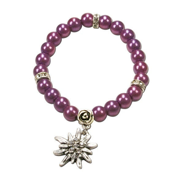 1 Edelweiß-Armband Fiona (lila-violett) von Alpenflüstern