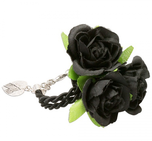 1 Blüten - Armband "Celine" von Alpenflüstern (schwarz)