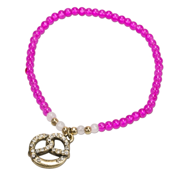 1 Perlen - Armband mit Brezenanhänger von Alpenflüstern, 6 Farben zur Wahl