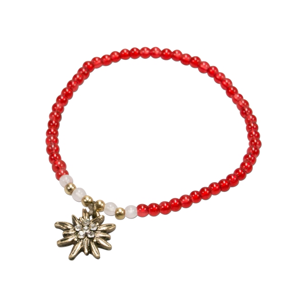 1 Perlen - Armband mit Edelweißanhänger von Alpenflüstern, 3 Farben zur Wahl