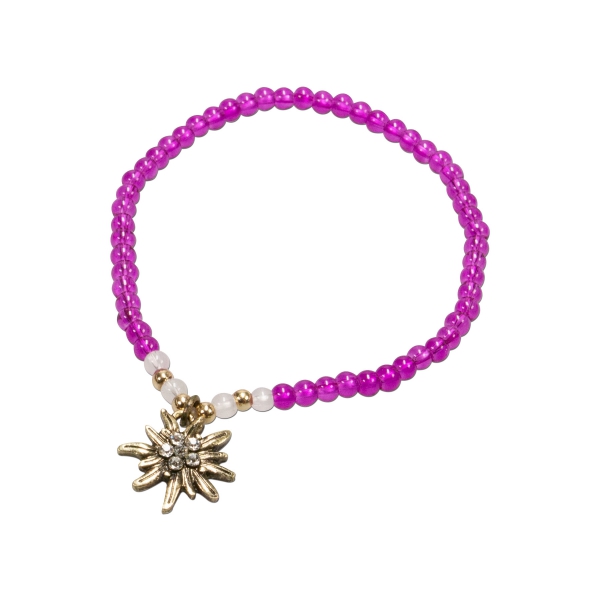 1 Perlen - Armband mit Edelweißanhänger von Alpenflüstern, 3 Farben zur Wahl