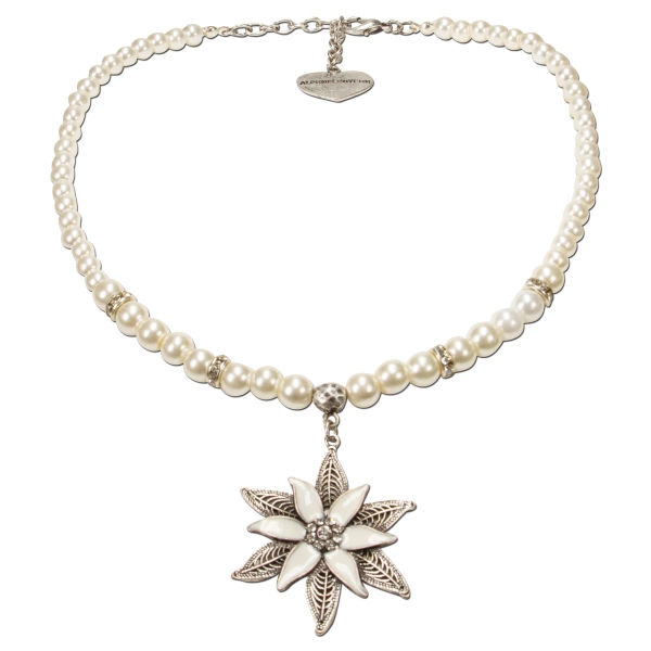 1 Perlenkette "Glamour-Edelweiß" von Alpenflüstern, creme-weiß
