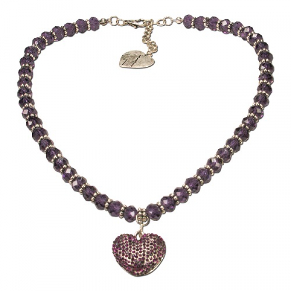 1 Perlen-Halskette "Glitzerzauber" von Alpenflüstern, lila-violett