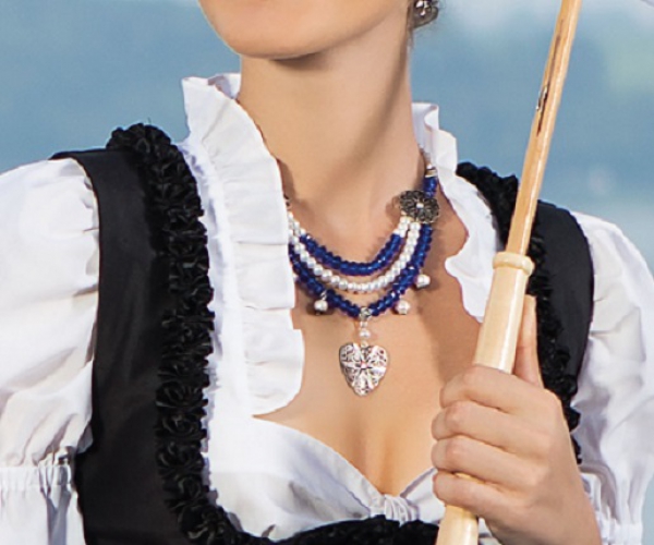 1 Perlen-Collier "Elisabeth" von Alpenflüstern, blau