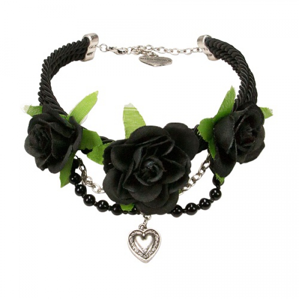 1 Blüten-Collier "Celine" von Alpenflüstern, schwarz