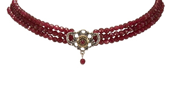 1 Perlen-Kropfkette "Hedwig" von Alpenflüstern, rot