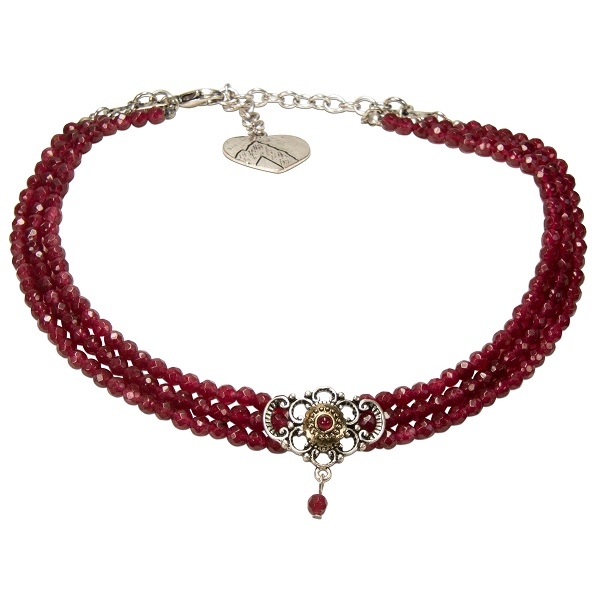 1 Perlen-Kropfkette "Hedwig" von Alpenflüstern, rot