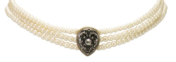 1 Perlen-Kropfkette "Adela" von Alpenflüstern in creme-weiß