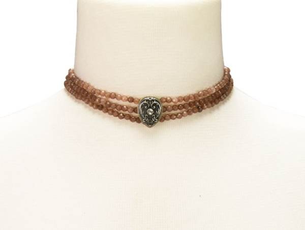 1 Perlen-Kropfkette "Adela" von Alpenflüstern in braun