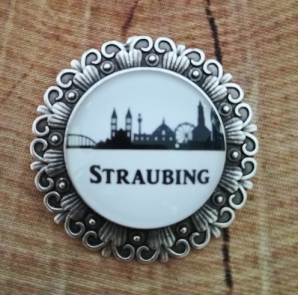 1 Brosche, "Straubing", antik-silberfarben