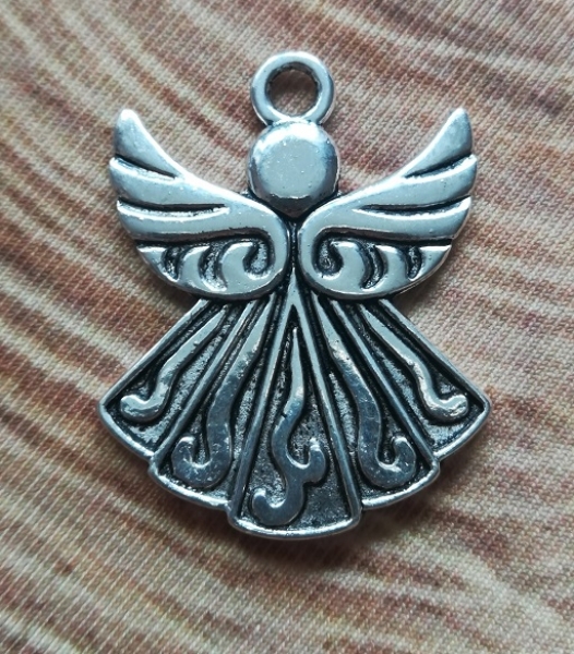 10 Engel/Elfen-Anhänger, antik-silberfarben, 3,9 cm