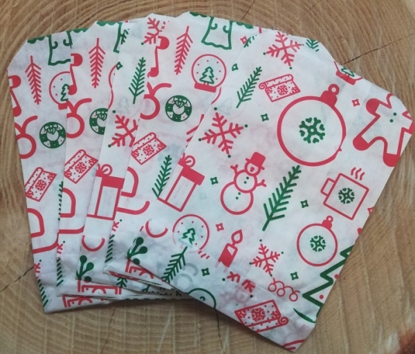 50 Papiertüten, gemustert, ca. 17,5 x 12 cm